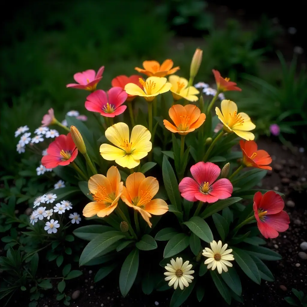 Beautiful flower bed arrangement  